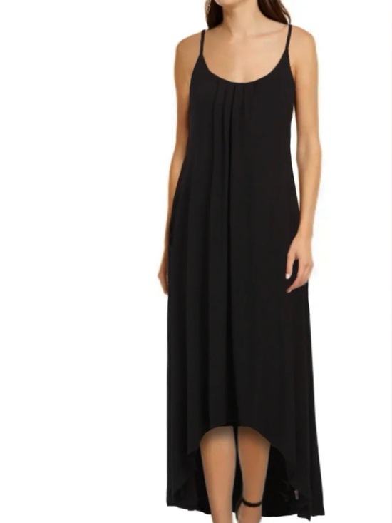Nicole Miller Dresses & Skirts - Nicole Miller High Low Hem Lightweight Spaghetti Straps Black Maxi Dress Sz M